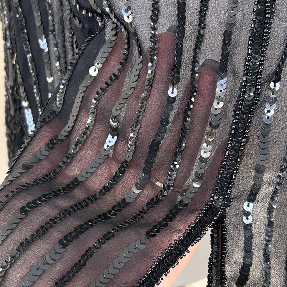 Vintage 1980s J Laxmi Blouse Black Sheer Heavily
Beaded size 3X NWT - Picture 5 of 7